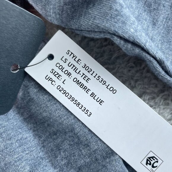 Bass Outdoor Ombre Blue Long Sleeve Utility Tee L NWT 5028 - Picture 5 of 10